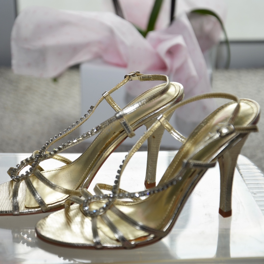 New Rhinestone Dressy Heel  Shoes size 37